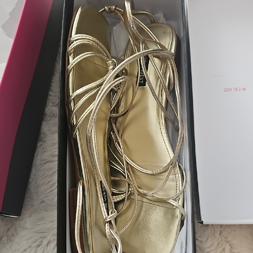Elegant Gold Strappy Sandals